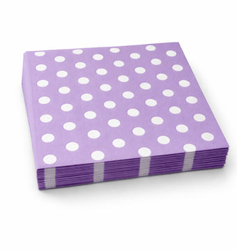 Purple & White Polka Dots Party Paper Napkin (Pack of 16)