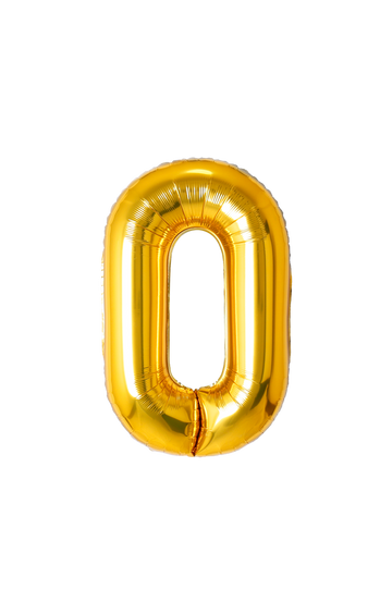 Festora Gold 40" Number Foil Balloon - "0"