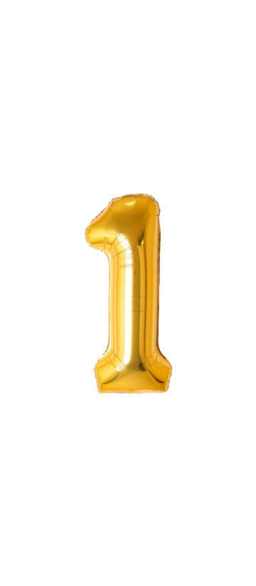Festora Gold 40" Number Foil Balloon - "1"