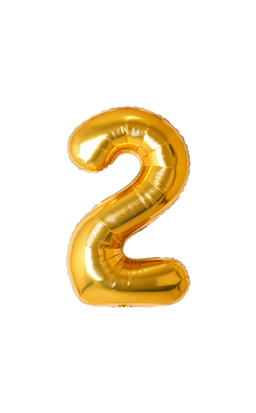 Festora Gold 40" Number Foil Balloon - "2"