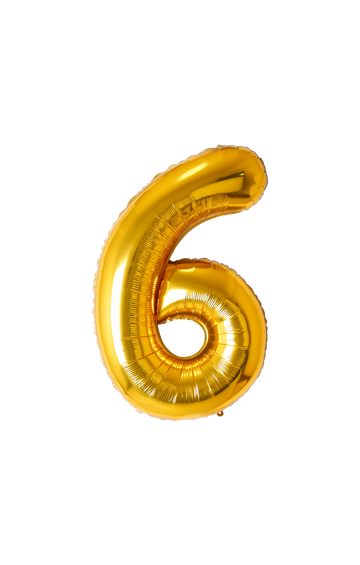 Festora Gold 40" Number Foil Balloon - "6"