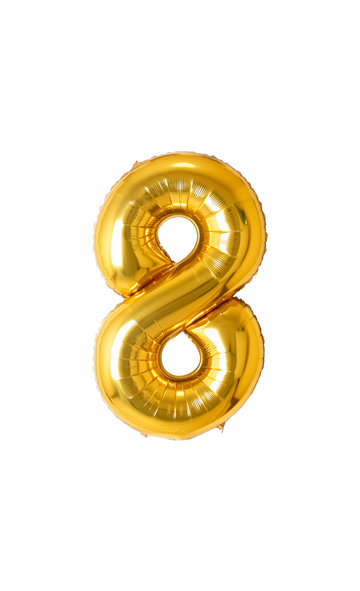 Festora Gold 40" Number Foil Balloon - "8"