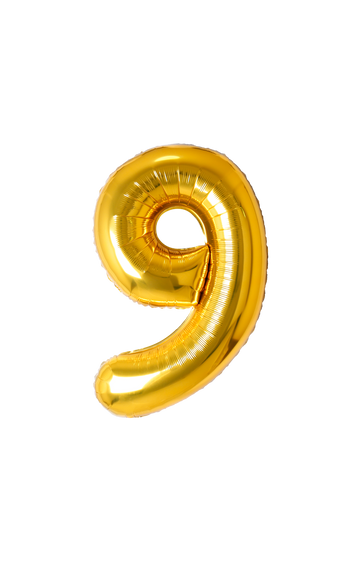 Festora Gold 40" Number Foil Balloon - "9"