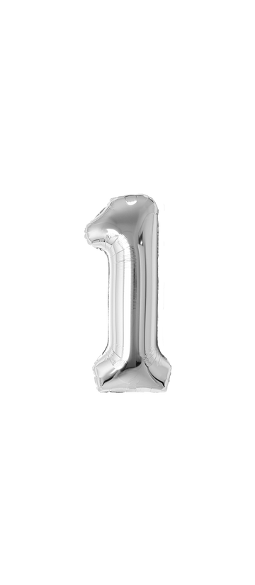 Festora Silver 40" Number Foil Balloon - "1"
