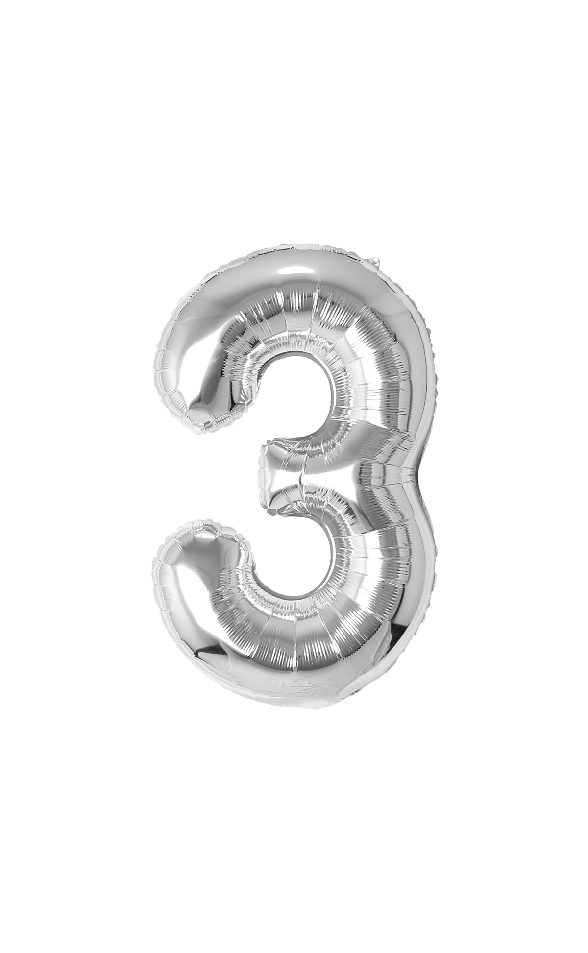 Festora Silver 40" Number Foil Balloon - "3"