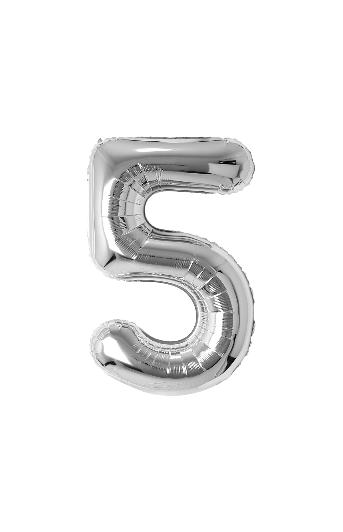 Festora Silver 40" Number Foil Balloon - "5"
