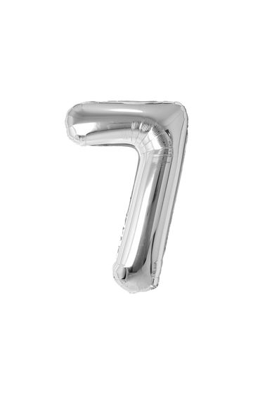 Festora Silver 40" Number Foil Balloon - "7"