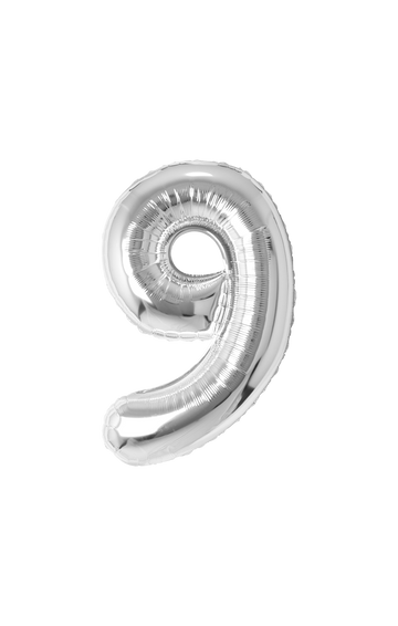 Festora Silver 40" Number Foil Balloon - "9"