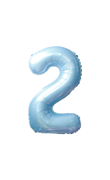 Festora Baby Blue 40" Number Foil Balloon - "2"
