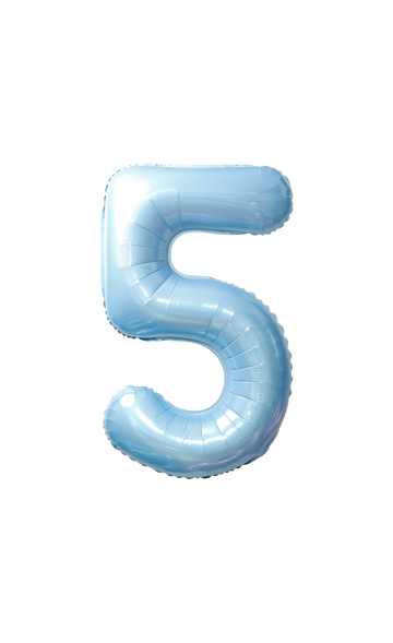 Festora Baby Blue 40" Number Foil Balloon - "5"