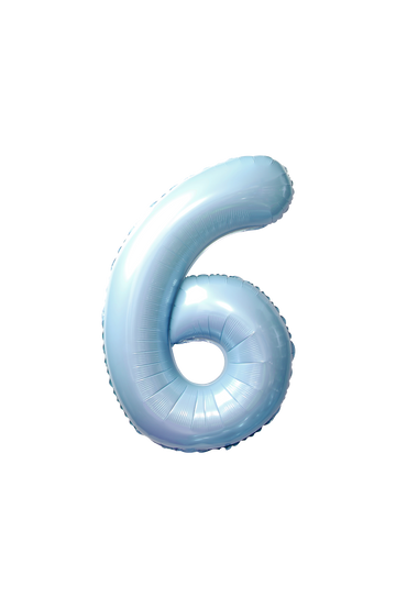 Festora Baby Blue 40" Number Foil Balloon - "6"
