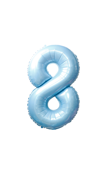 Festora Baby Blue 40" Number Foil Balloon - "8"
