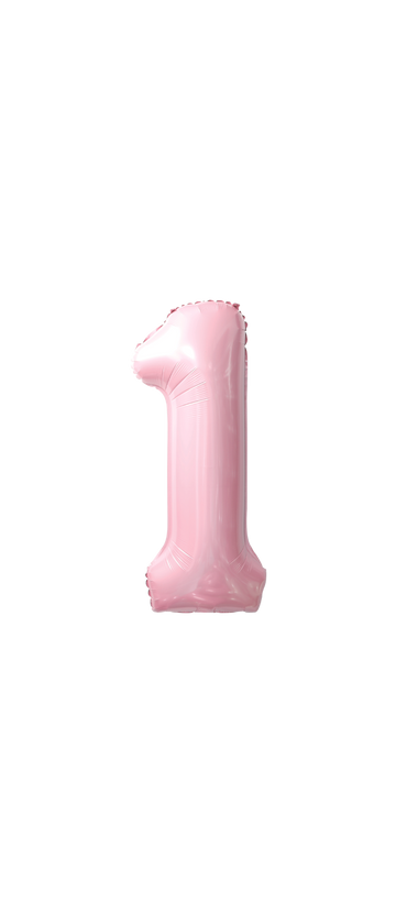Festora Baby Pink 40" Number Foil Balloon - "1"