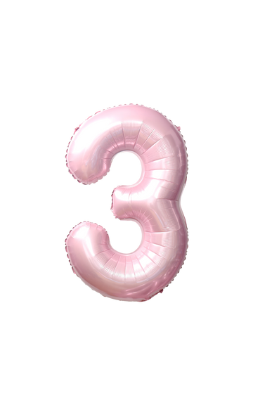 Festora Baby Pink 40" Number Foil Balloon - "3"
