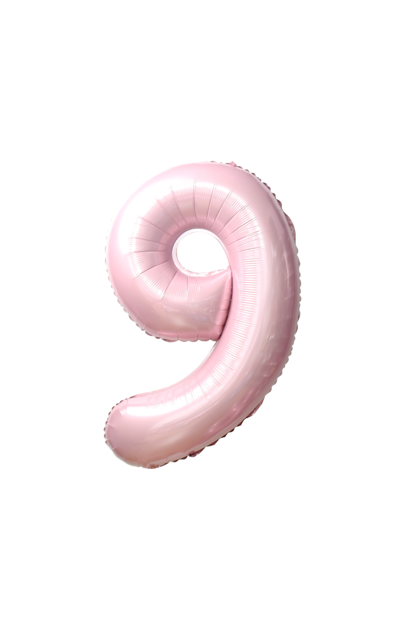 Festora Baby Pink 40" Number Foil Balloon - "9"