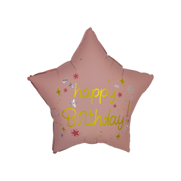 Festora Happy Birthday Pink Star Foil Balloon