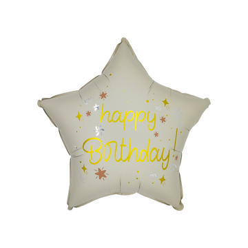 Festora Happy Birthday White Star Foil Balloon