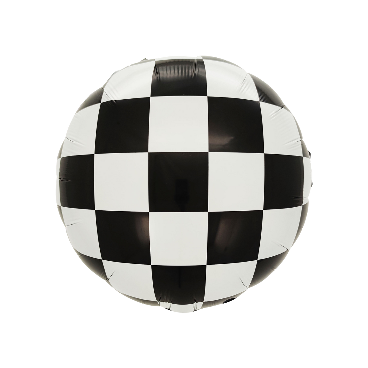 Festora Black & White Checkered Round Foil Balloon
